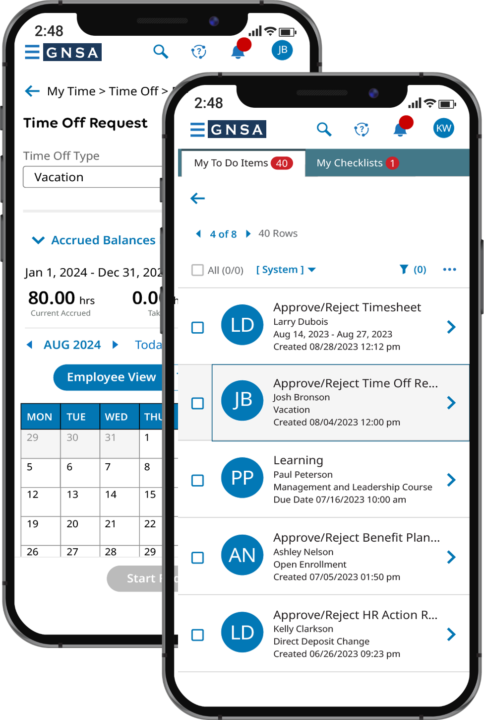 Leave Management Software Mobile Device Screenshots