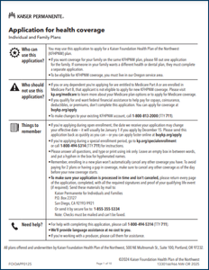 Kaiser 2025 Enrollment Form Cover Image