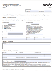 Moda Health Enrollment and Waiver Form